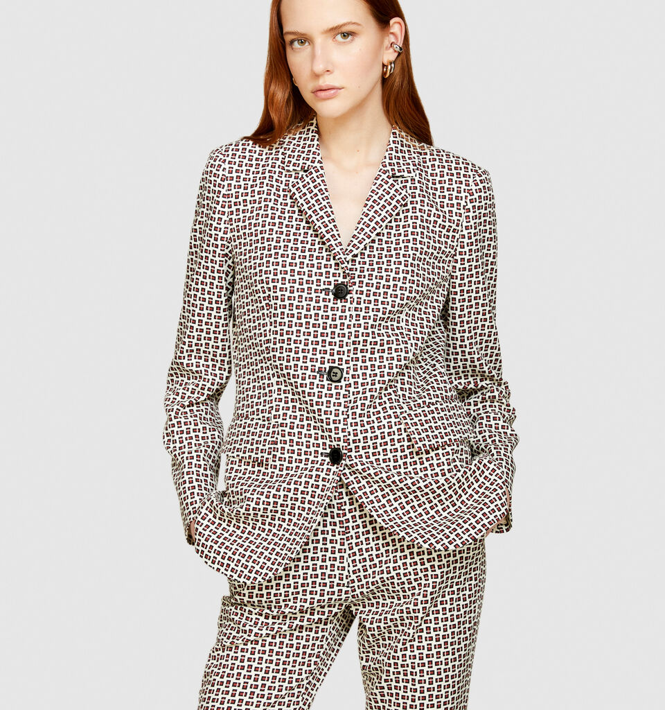 Printed slim fit blazer - women's jackets - Multi-color | Sisley image number 4